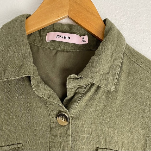 JUSTFAB Army Linen Canvas Jacket - Picture 8 of 9